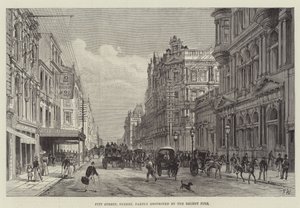 Pitt Street, Sydney, partiellement détruite par le récent incendie - Frank Watkins